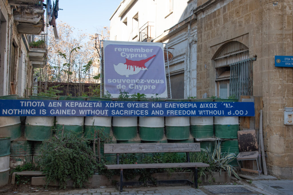 Military Barrier At Nicosia Buffer Zone In Cyprus Europe