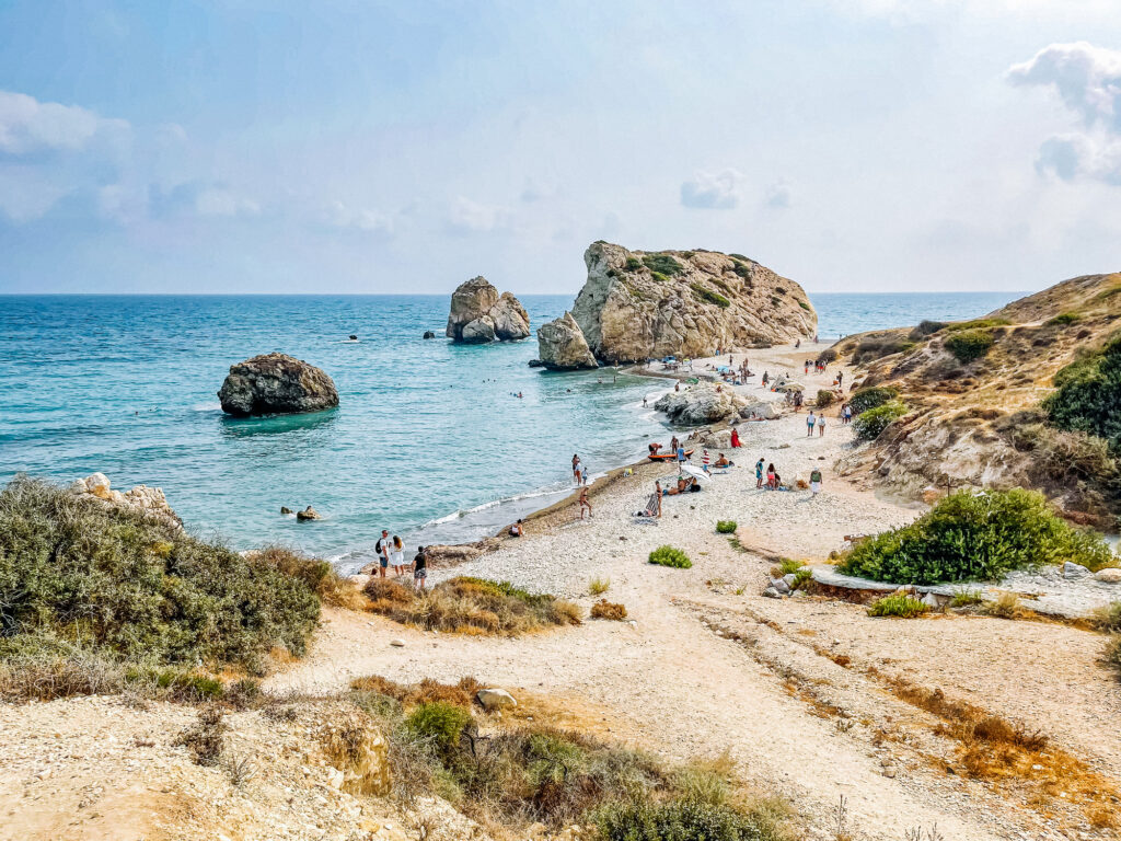 People On Aphrodite's Beach Beach, Kouklia, Cyprus
