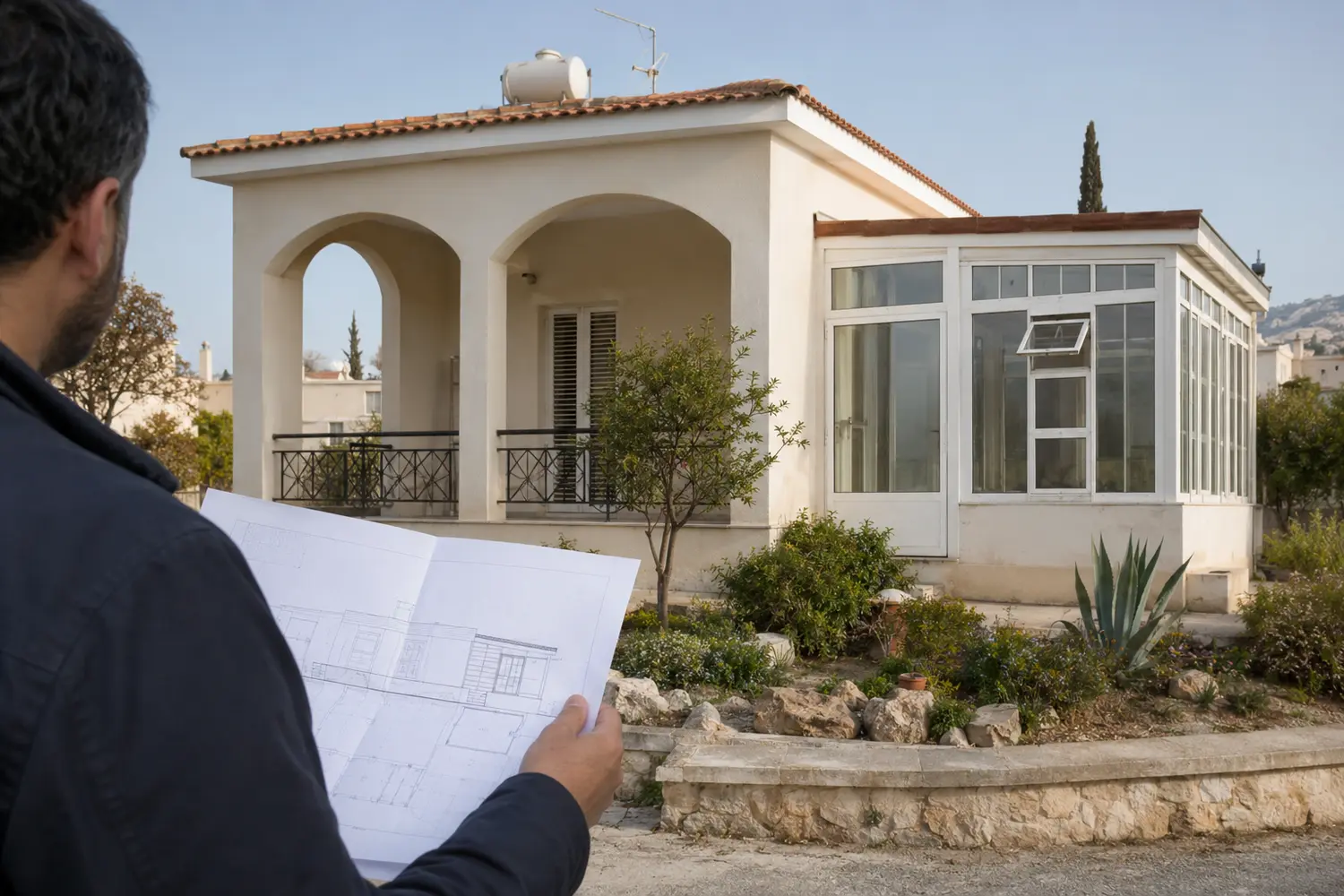 השוואת תוכניות מאושרות למבנה קיים בנכס בקפריסין השוואת תוכניות מאושרות למבנה קיים בנכס בקפריסין