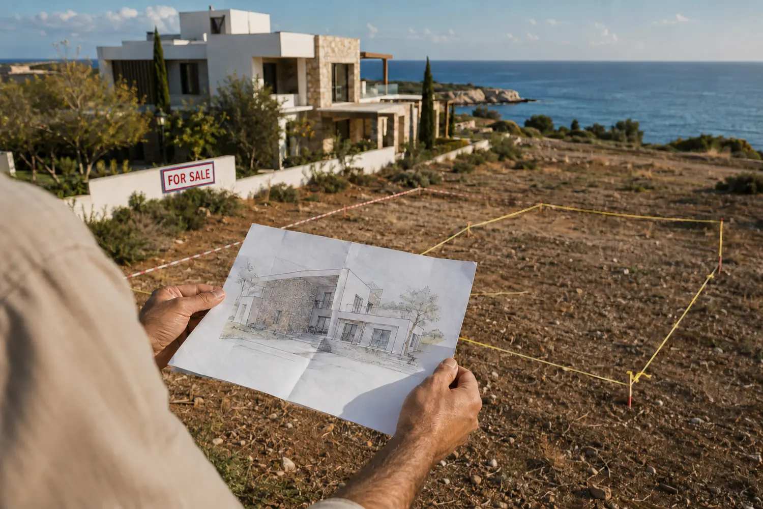בחירה בין וילה מוכנה למגרש לבנייה בקפריסין בחירה בין וילה מוכנה למגרש לבנייה בקפריסין